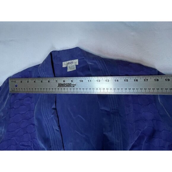 IC Collections Womens Medium Silk Open Front Cardigan Jacket Purple Lightweight - Picture 5 of 8